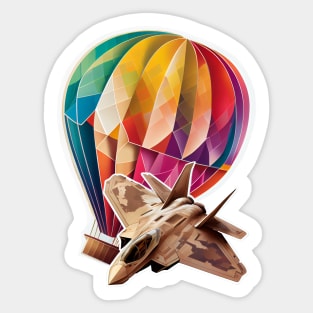 Jet fighter and balloon Sticker